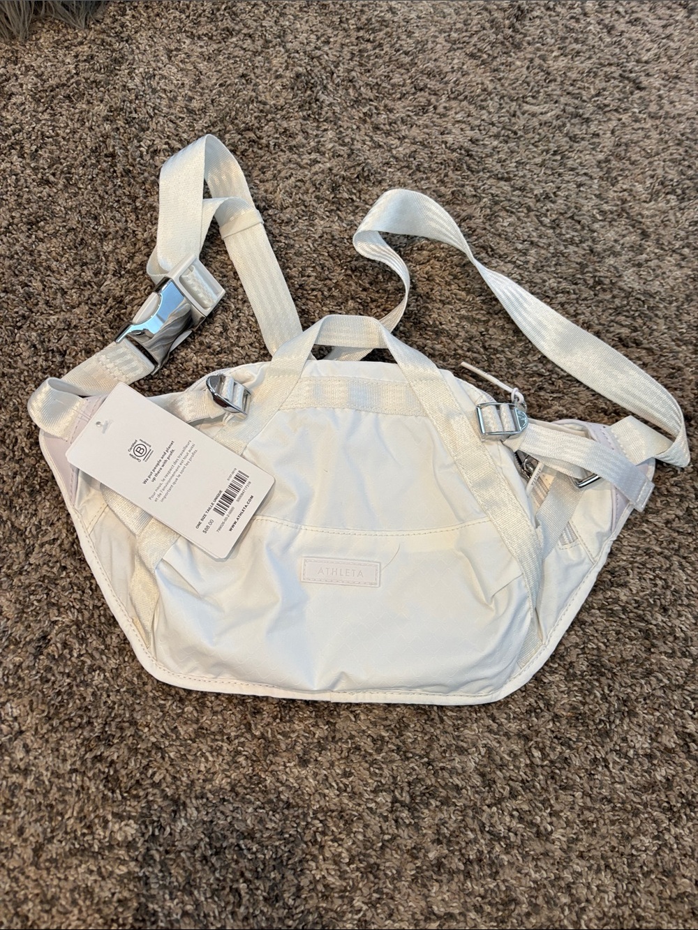 Athleta White Hands-Free Crossbody Waist Pack NWT